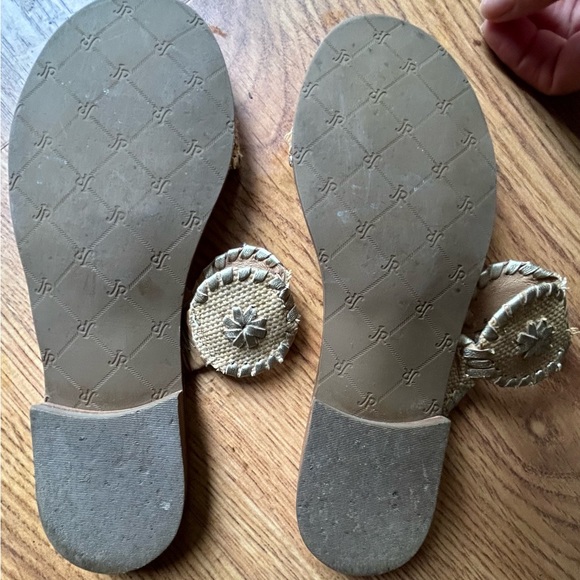 Never worn, Jack Rogers gold and cream linen Lauren sandal! - Picture 2 of 5